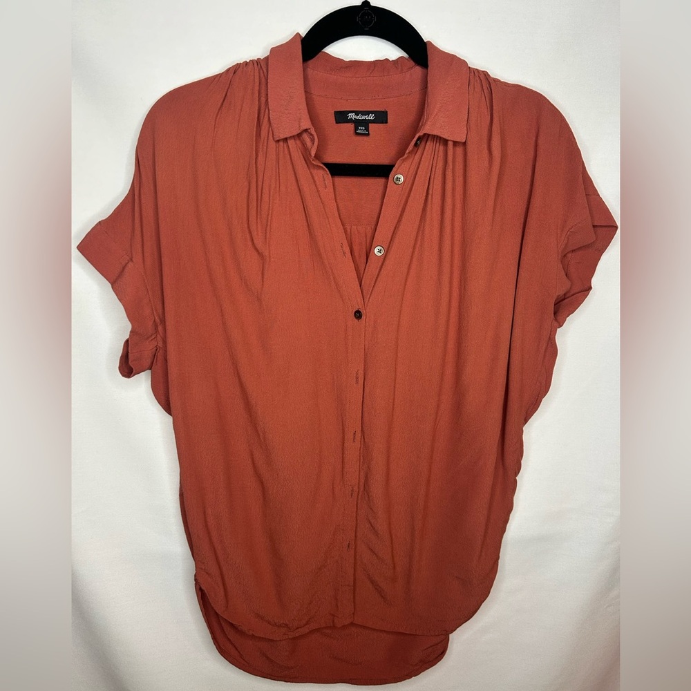Madewell Womens Central Drapey Shirt in Color Weathered Brick